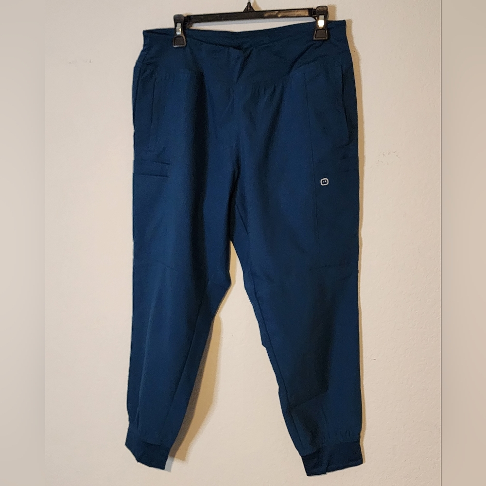 WonderWink Women's Navy Caribbean Blue Jogger Scrub Pants - Size: Large Petite